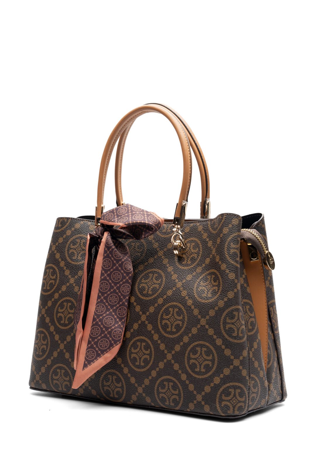 UP 4883 - UPTOWN LADIES BROWN PRINTED HAND BAG