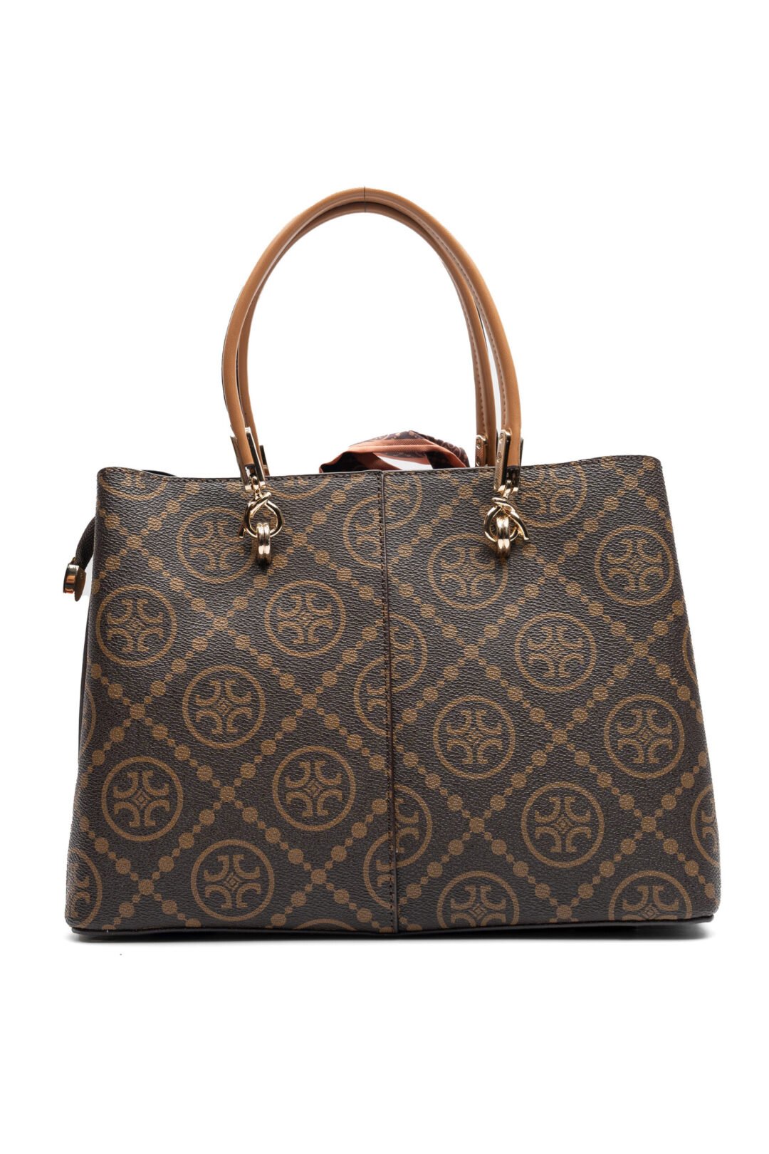 UP 4883 - UPTOWN LADIES BROWN PRINTED HAND BAG - Image 3