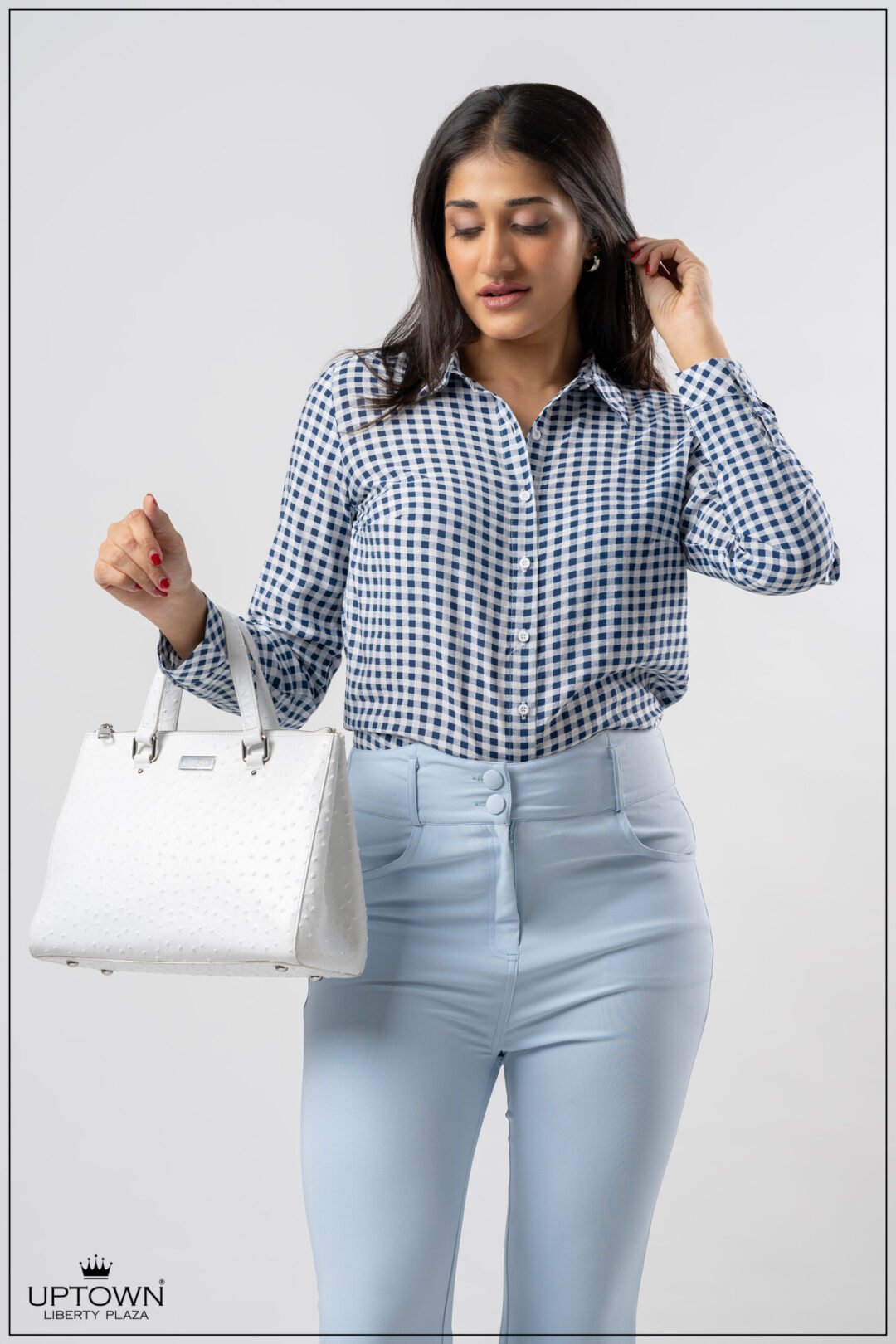 UP 4828 – UPTOWN CHECK LONG SLEEVE BLOUSE