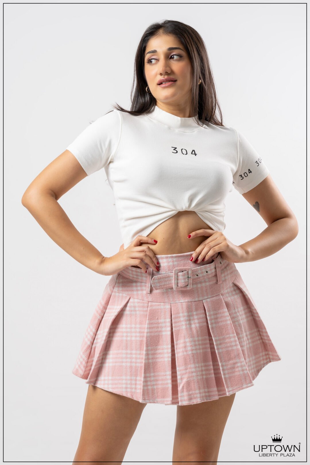 UP 4831 – TEE LOVE WHITE CUTE CROP TOP