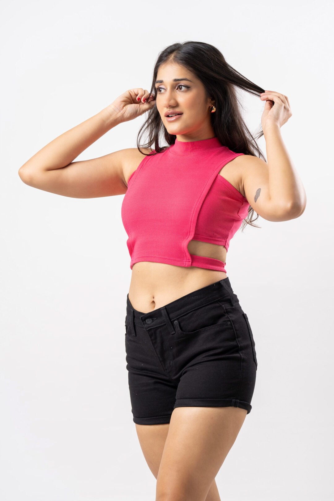 UP 4921 – TEE LOVE STYLISH PINK CROP TOP