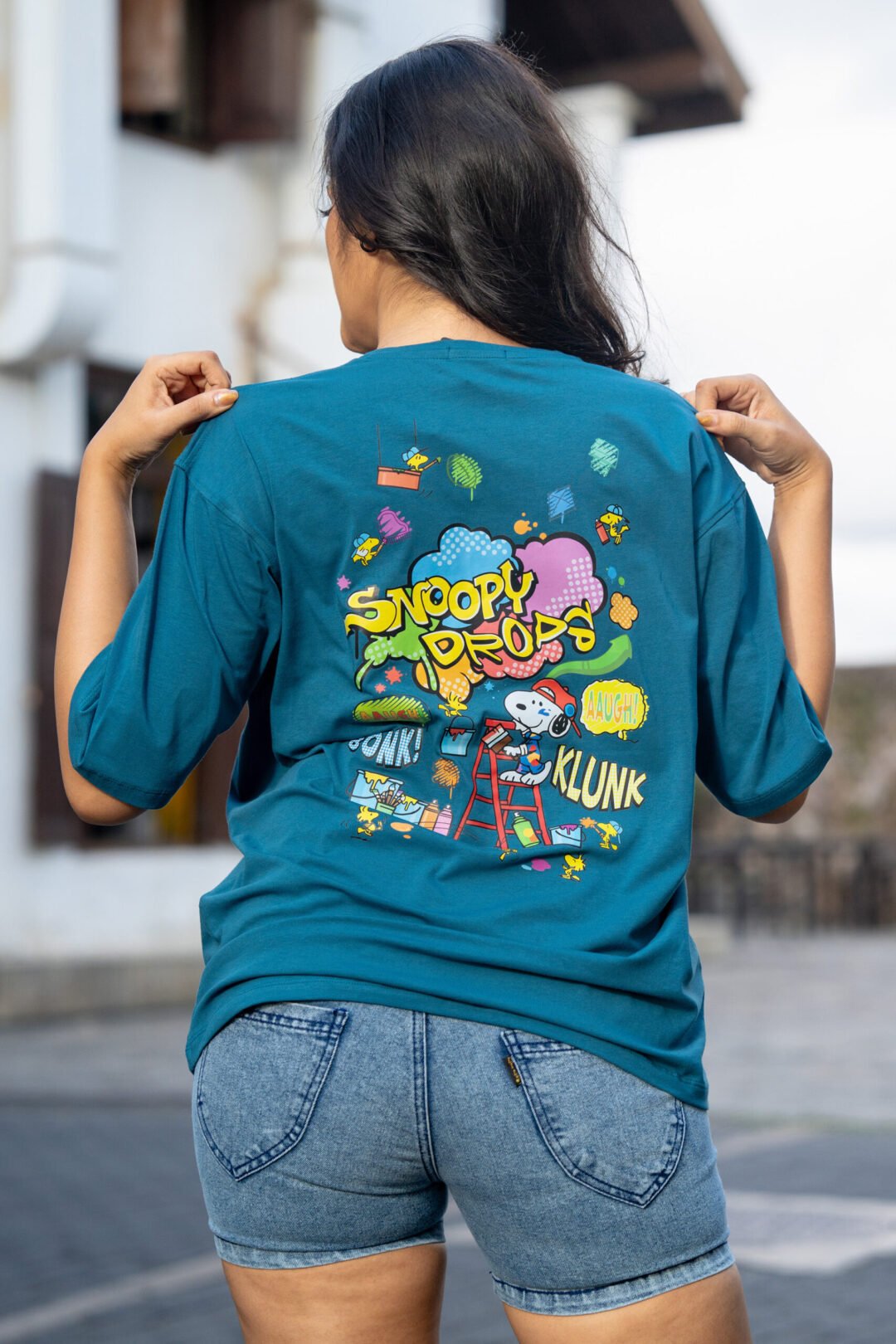 UP 4961 - TEE LOVE CARTOON BACK PRINT OVERSIZED T-SHIRT - Image 2