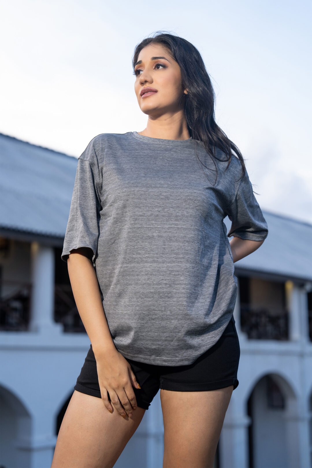 UP 4972 - TEE LOVE CHARCOAL GRAY OVERSIZED T-SHIRT