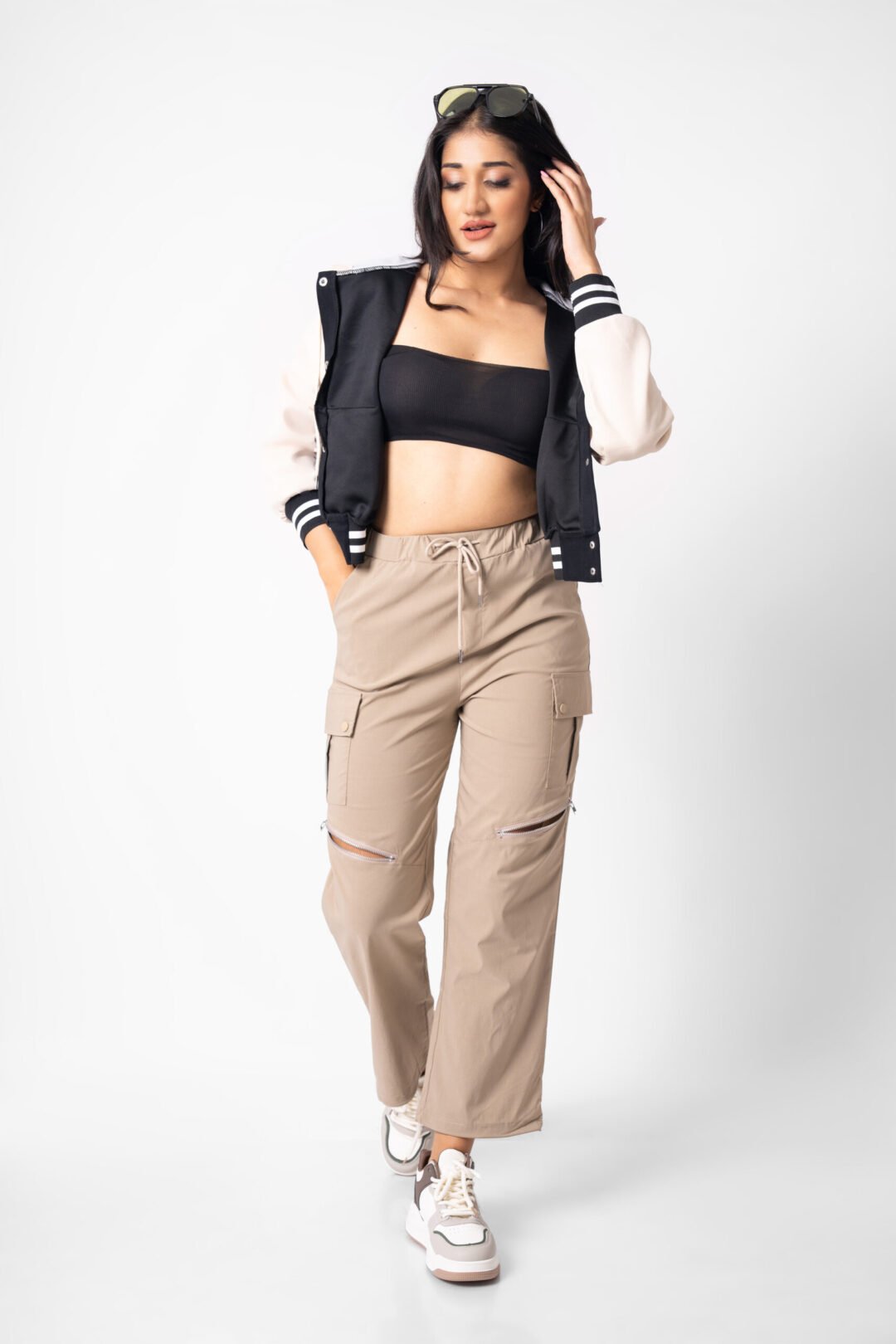 UP 5033 - BEIGE COLOR DRAWSTRING WAIST CARGO PANT