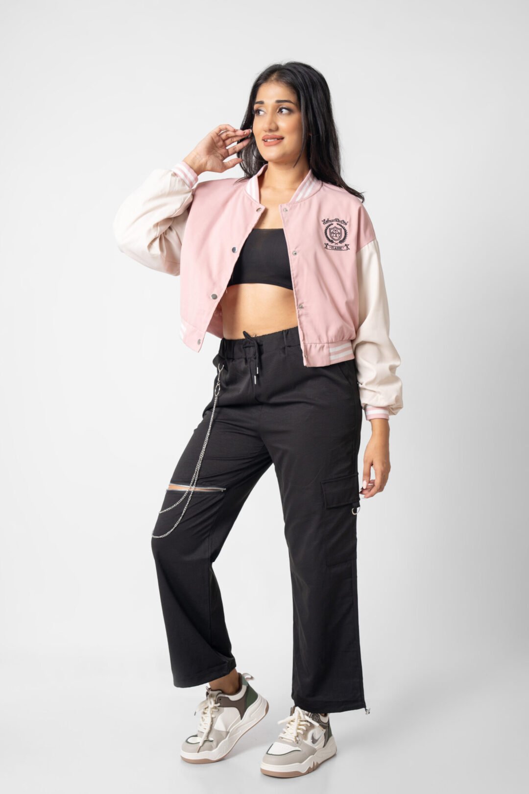 UP 5038 – LADIES PRINTED BASEBALL JACKET - Image 3