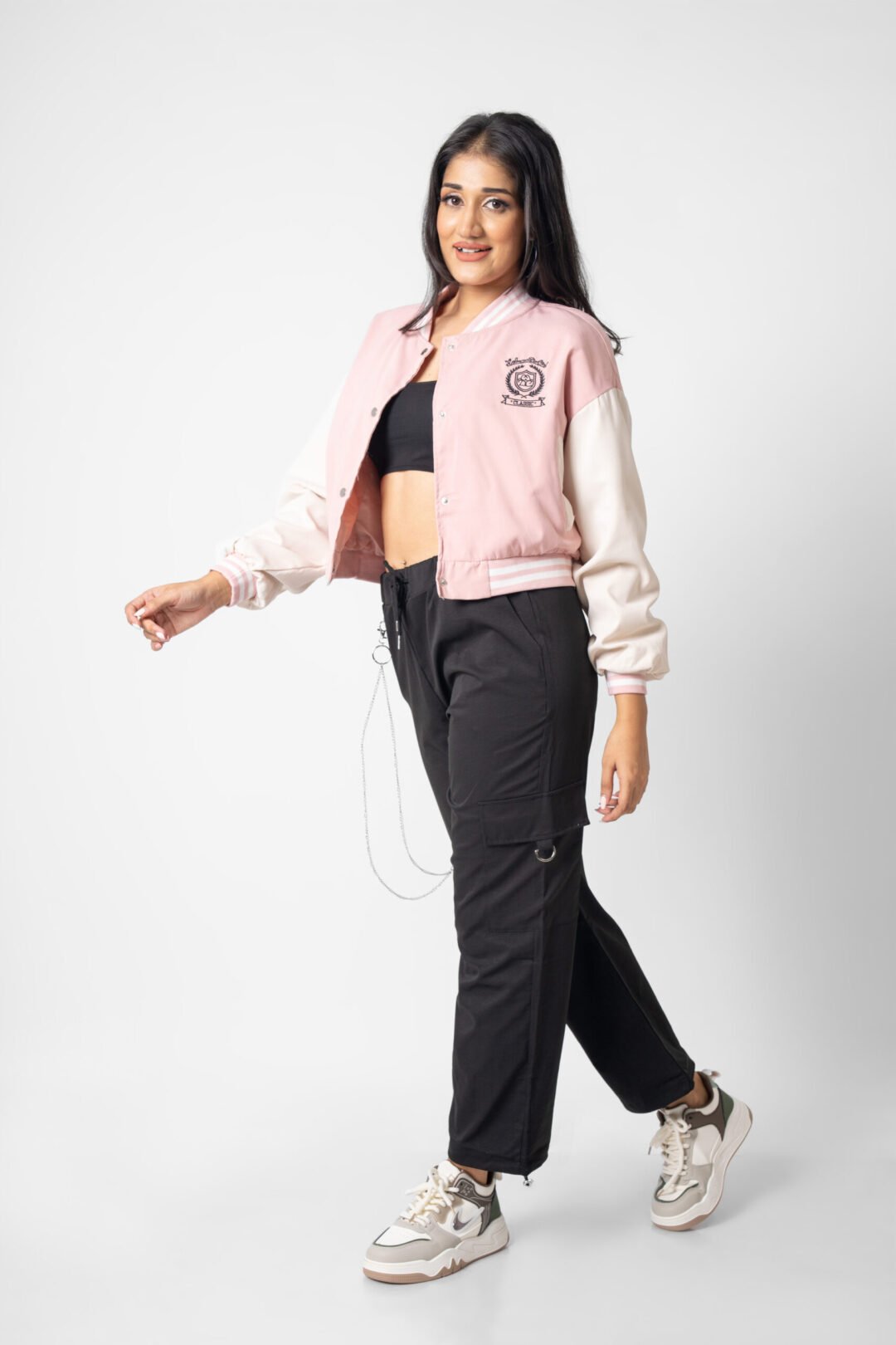 UP 5038 – LADIES PRINTED BASEBALL JACKET - Image 2