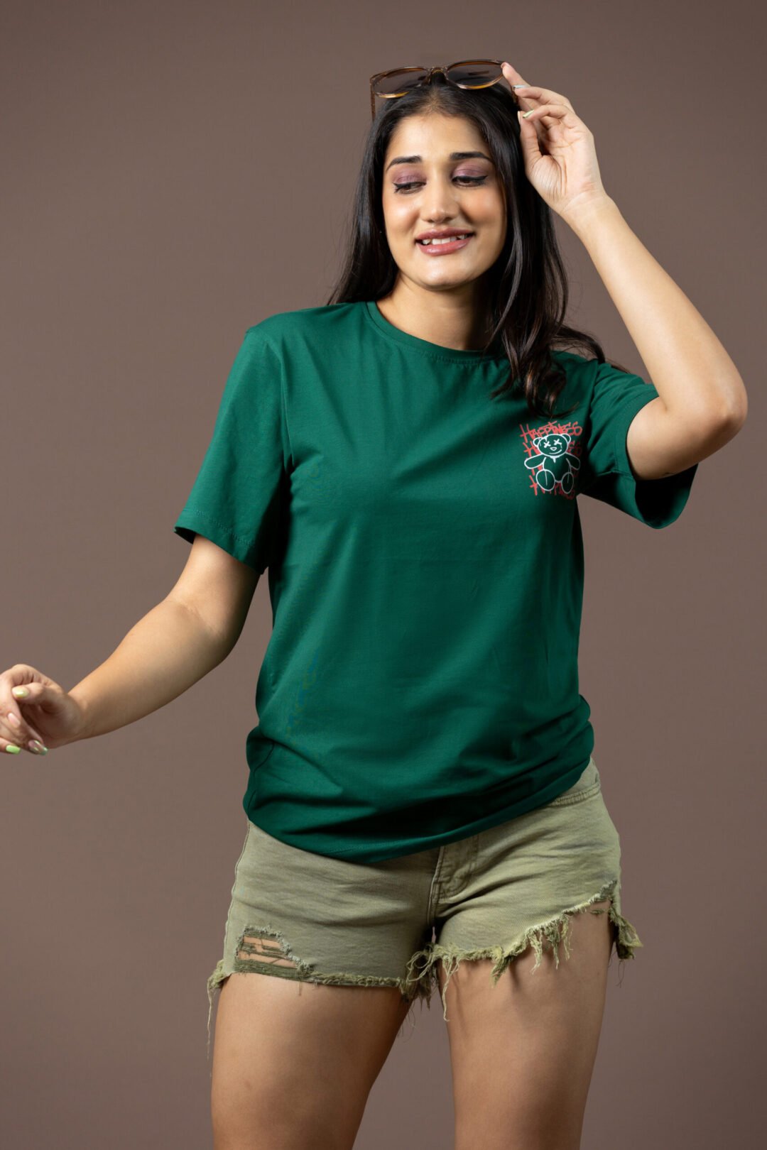 UP S053 - TEE LOVE BACK PRINT RELAXED FIT T-SHIRT (GREEN)