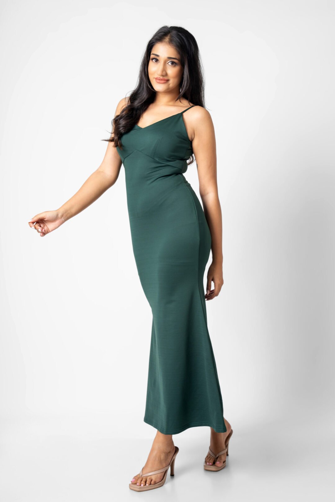 UP 5121 - TEE LOVE V NECK STRAP MAXI DRESS