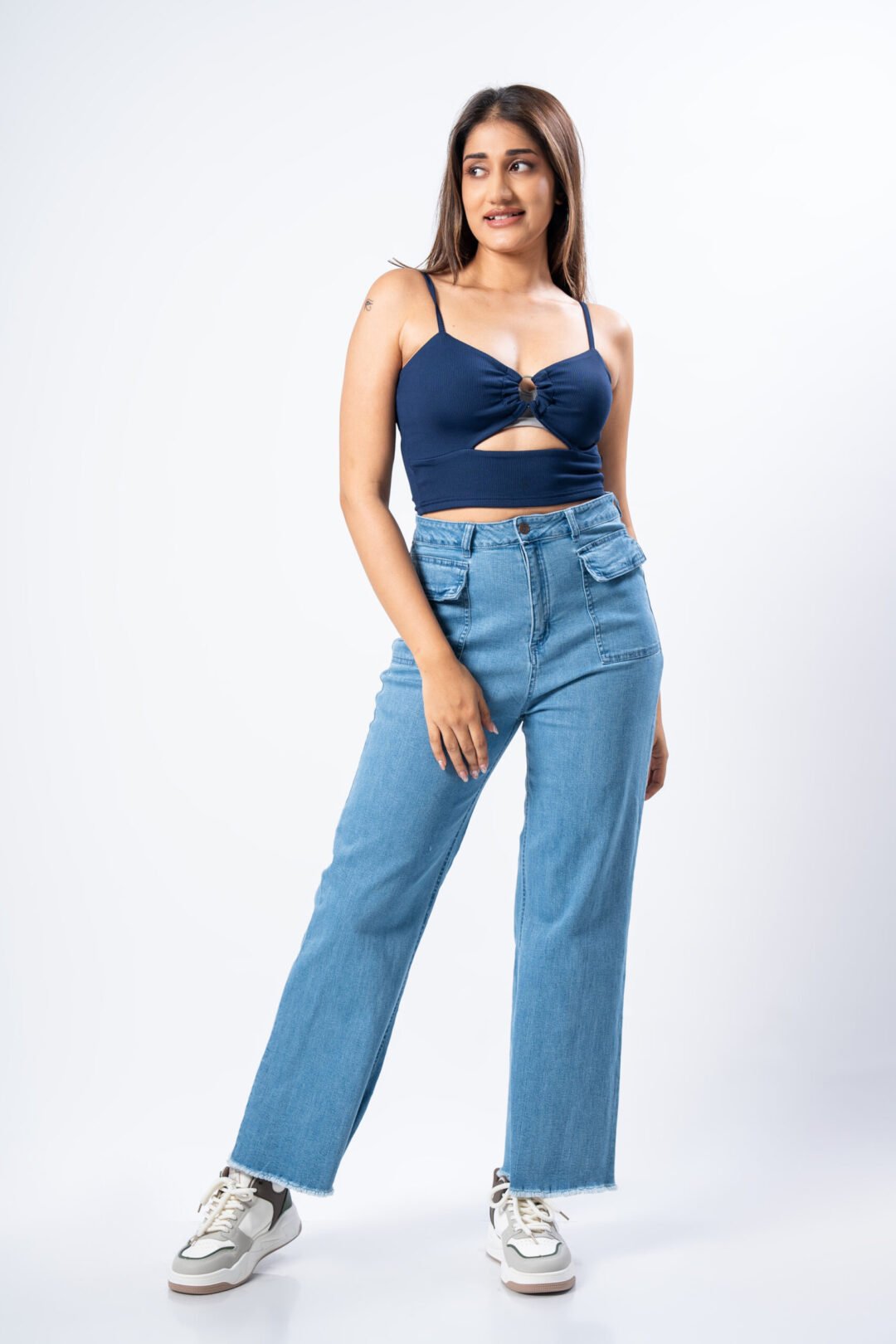 UP 5147 - LADIES FRONT DOUBLE POCKET HIGH WAISTED JEAN - Image 2